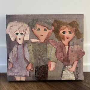 Vtg 60’s Original Catherine Heno Suffel Painting “Friends” or “Siblings Signed